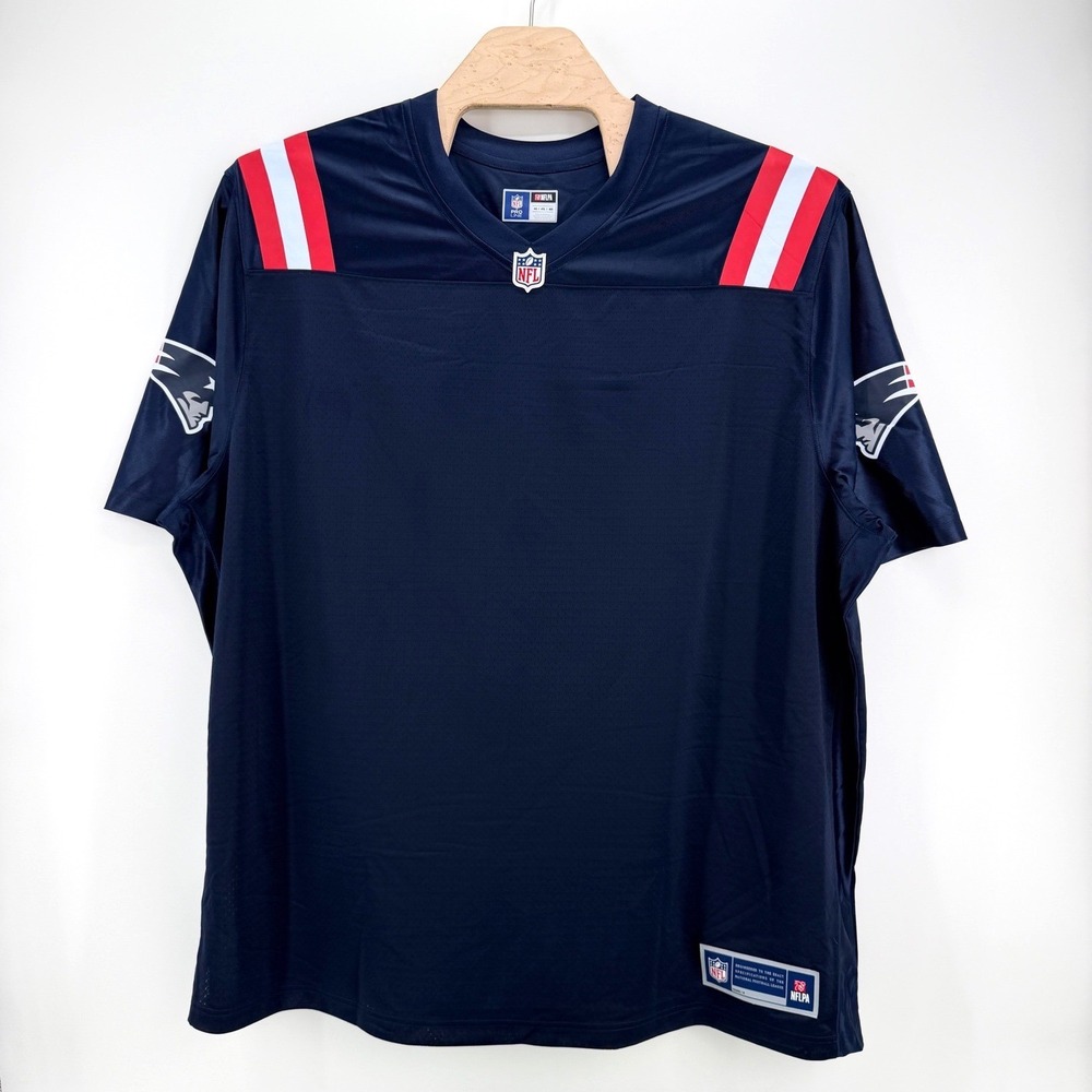 NFL Pro Line New England Patriots Blank Jersey 4XL Polyester Navy Blue Gameday